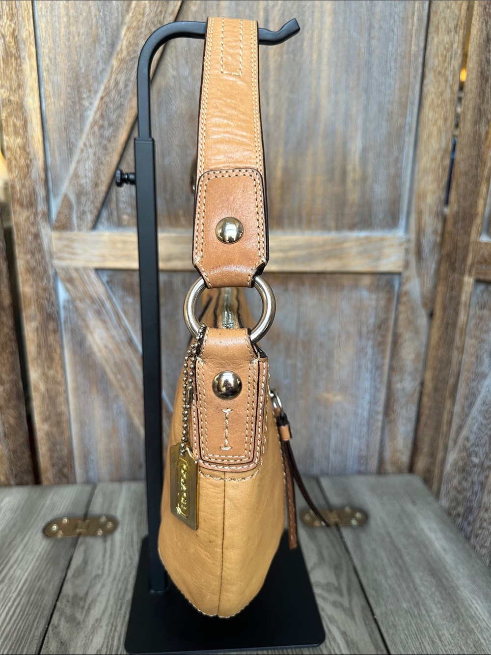 Coach F13100 Leather Hobo Shoulder Bag - Picture 5 of 16
